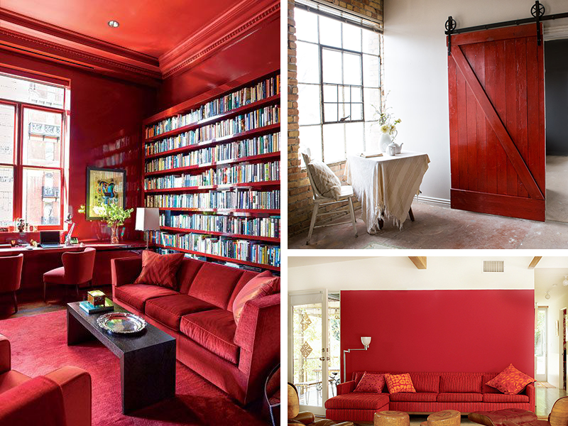 red interior room and doors