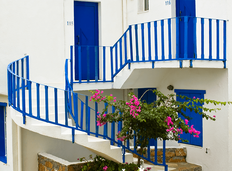 Royal Blue Staircase Railing