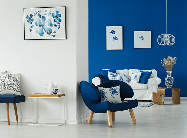 Royal Blue Accent Wall