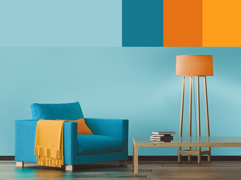 Aquamarine painted room Aquamarine painted room, with accent color swatches