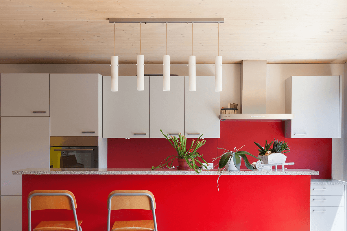 Red Kitchen Island