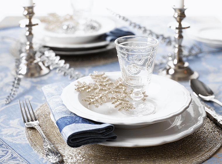 silver table setting