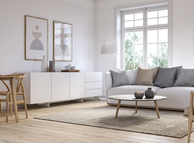 Neutral Color Japandi Style Livingroom