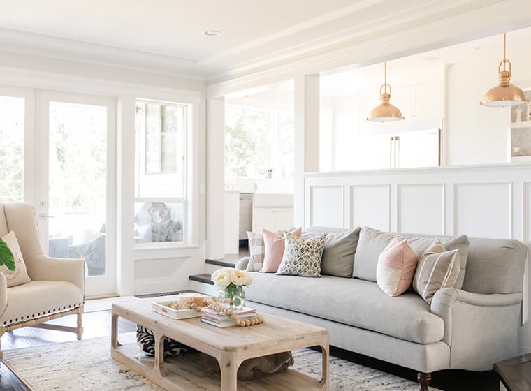 White Living Room with Natural Lighting