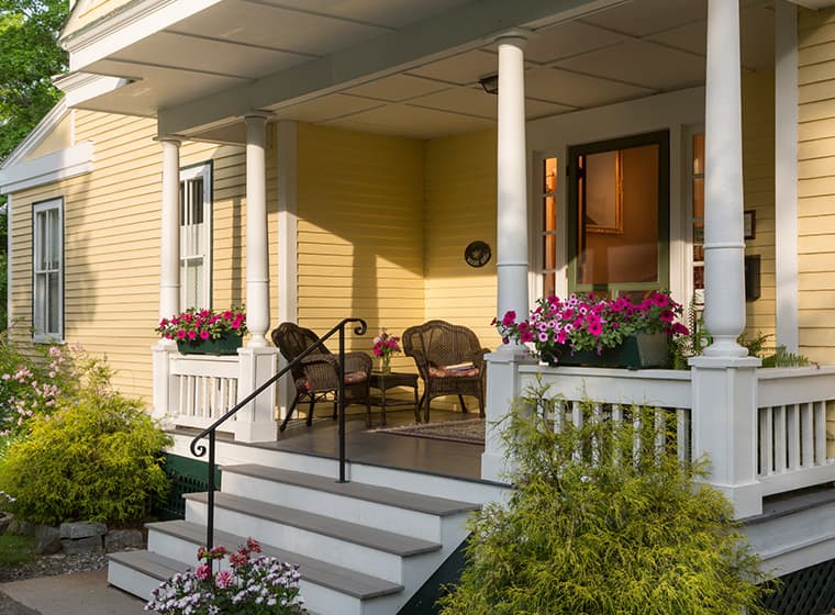 Beautifully Painted Front Porch 