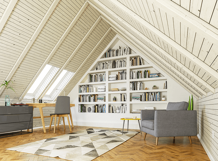 home office in attic