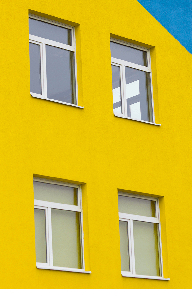 Bright Yellow Exterior Wall