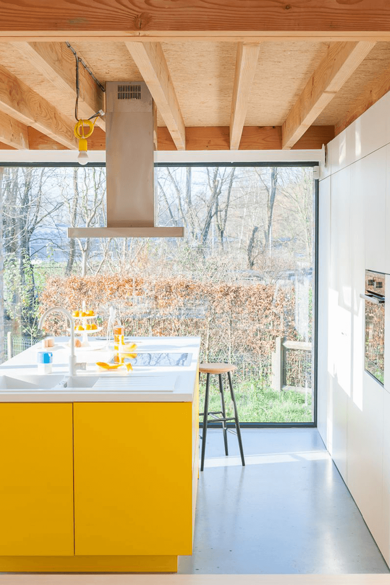 Yellow Kitchen Island