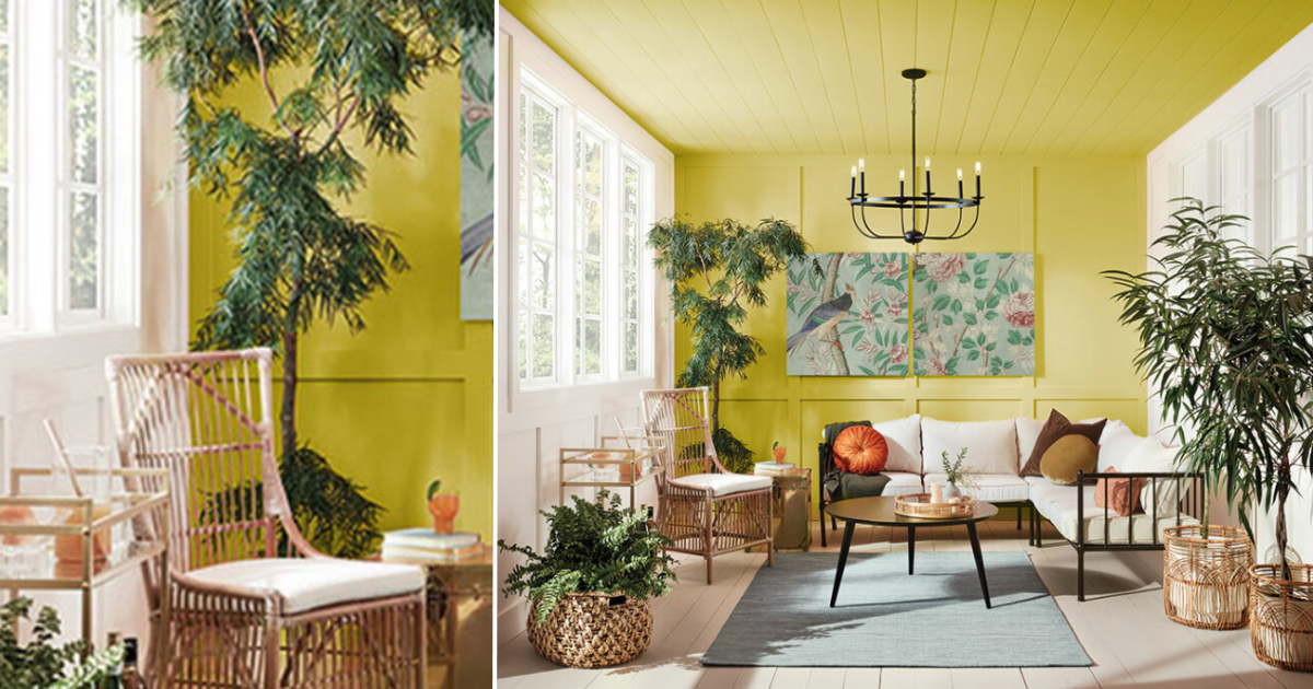 WOW 1 Day Painting - Color of the month - July 2024 - Chartreuse Living Room