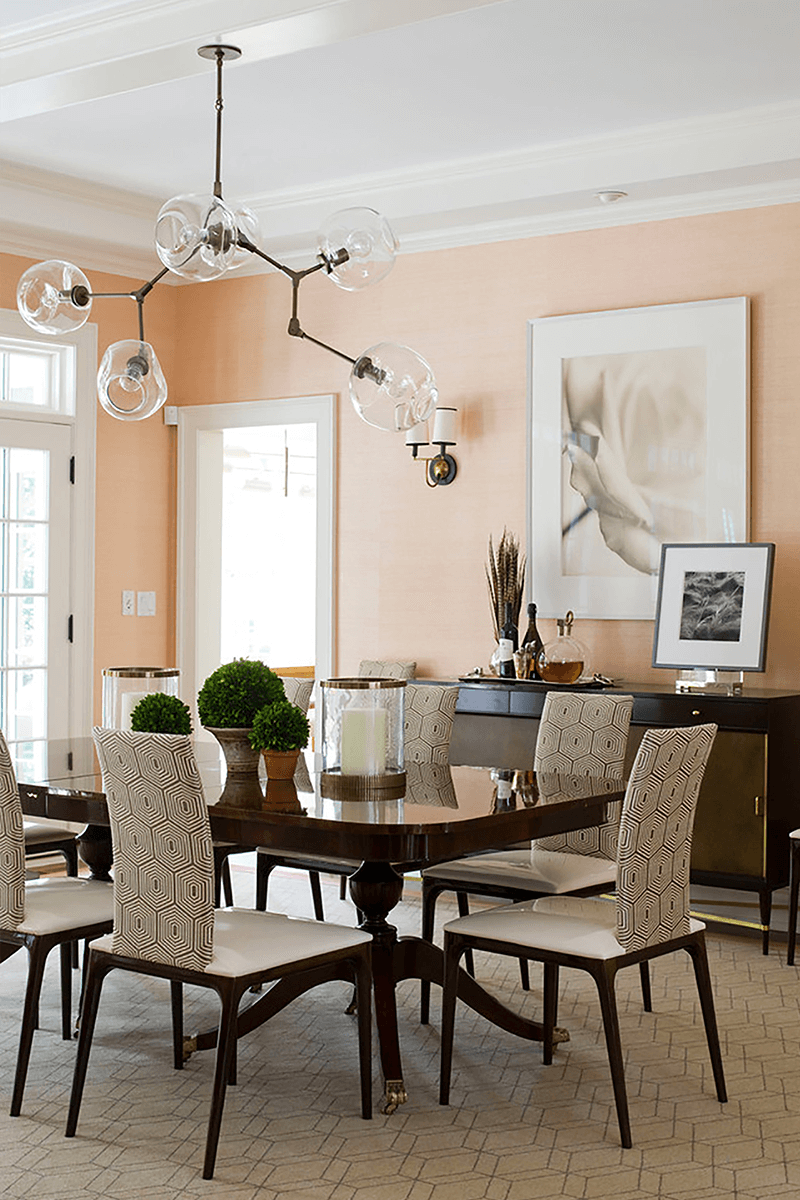 Peach Colored Dining Room